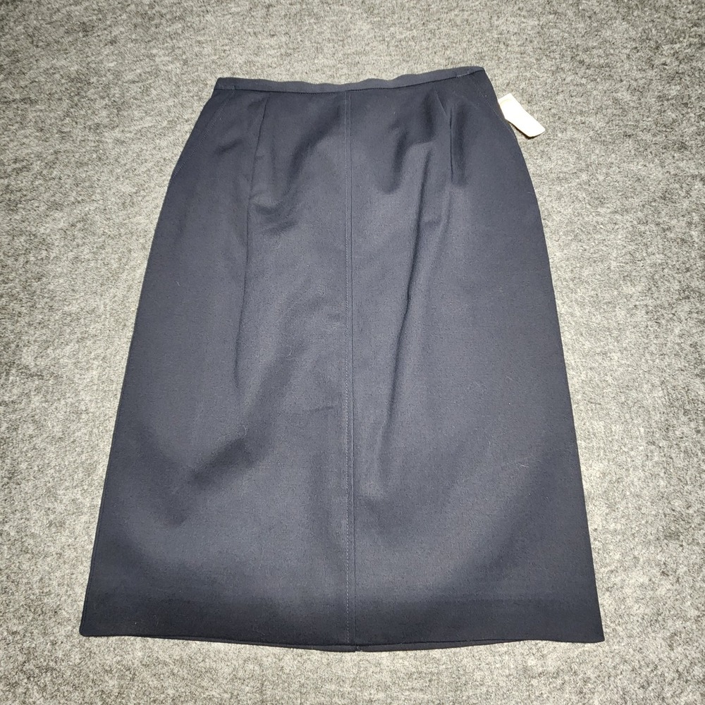 Talbots Petites Navy Blue Cotton Stretch Pencil Knee Skirt Office Career 4 NWT